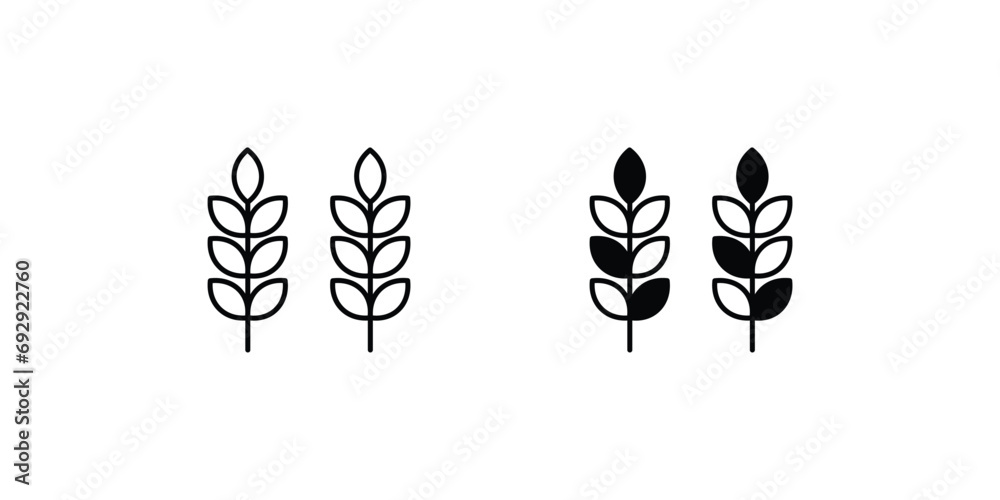 Naklejka premium wheat icon with white background vector stock illustration