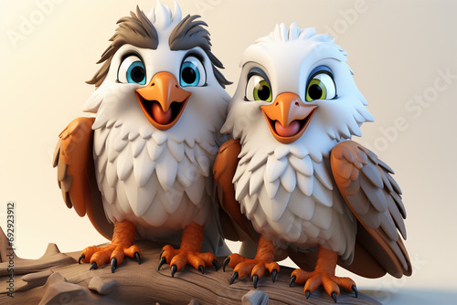 3d cartoon eagle