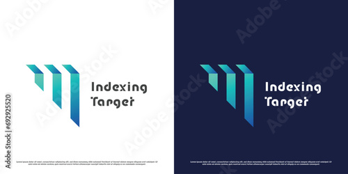 Abstract graphic logo design illustration. Silhouettes of financial business index graph 3 bar finance growth of investment fund companies. Simple gradient modern creative abstract unique icon symbol.