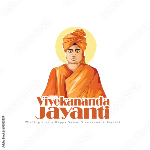 Swami Vivekananda jayanti,(national youth day) vector design photo