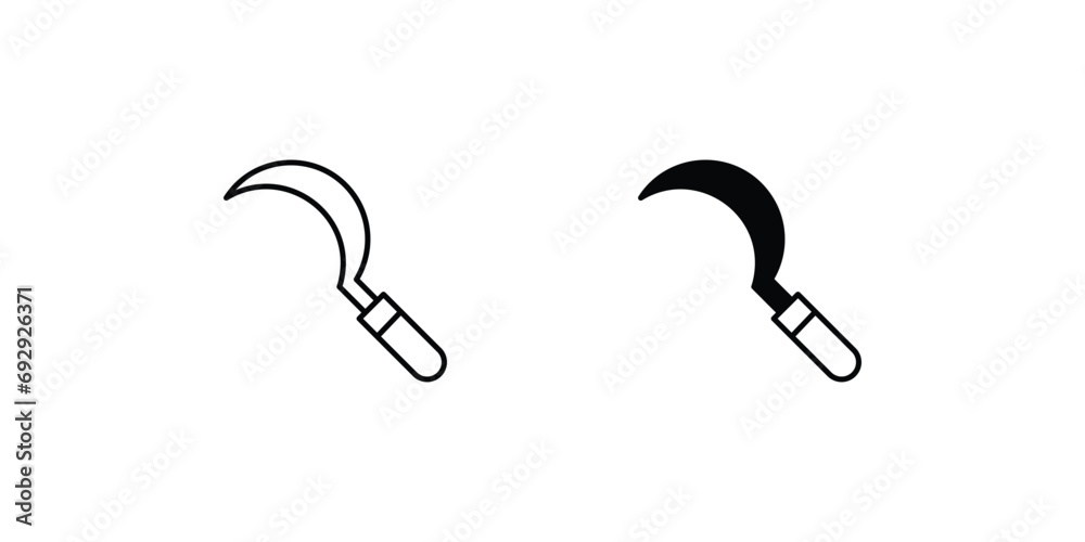 Fotografie sickle icon with white background vector stock illustration