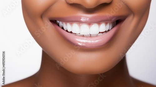 close up of a woman smiling with perfect teeth