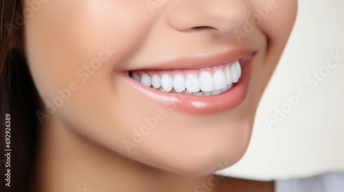 close up of a woman smiling with perfect teeth