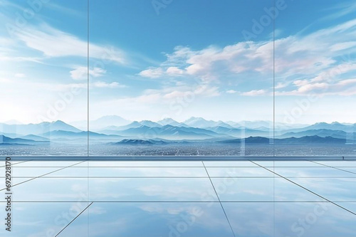 Panorama. Horizontal view for a glass panels . Template banner , Elements furnished © Ирина Курмаева
