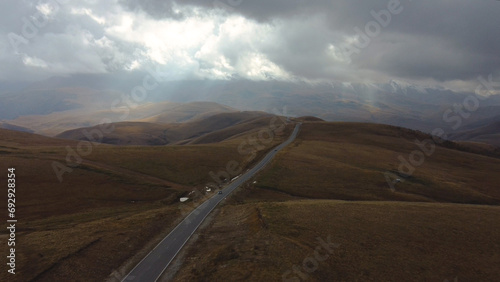 the road in the Caucasus mountains to the Jily-suu tract