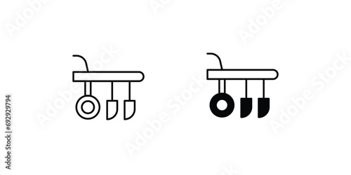 farming plow icon with white background vector stock illustration