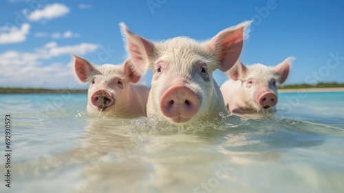 Pigs On The Beach 