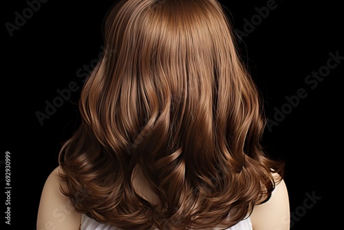 hair brown wig woman clipping path face isolated style change clipped new object closeup fake fashion care beauty look good direct female background metal natural ringlet salon cut shampoo shine photo