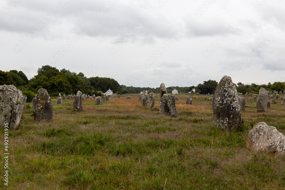 alignment of menhirs in the morning