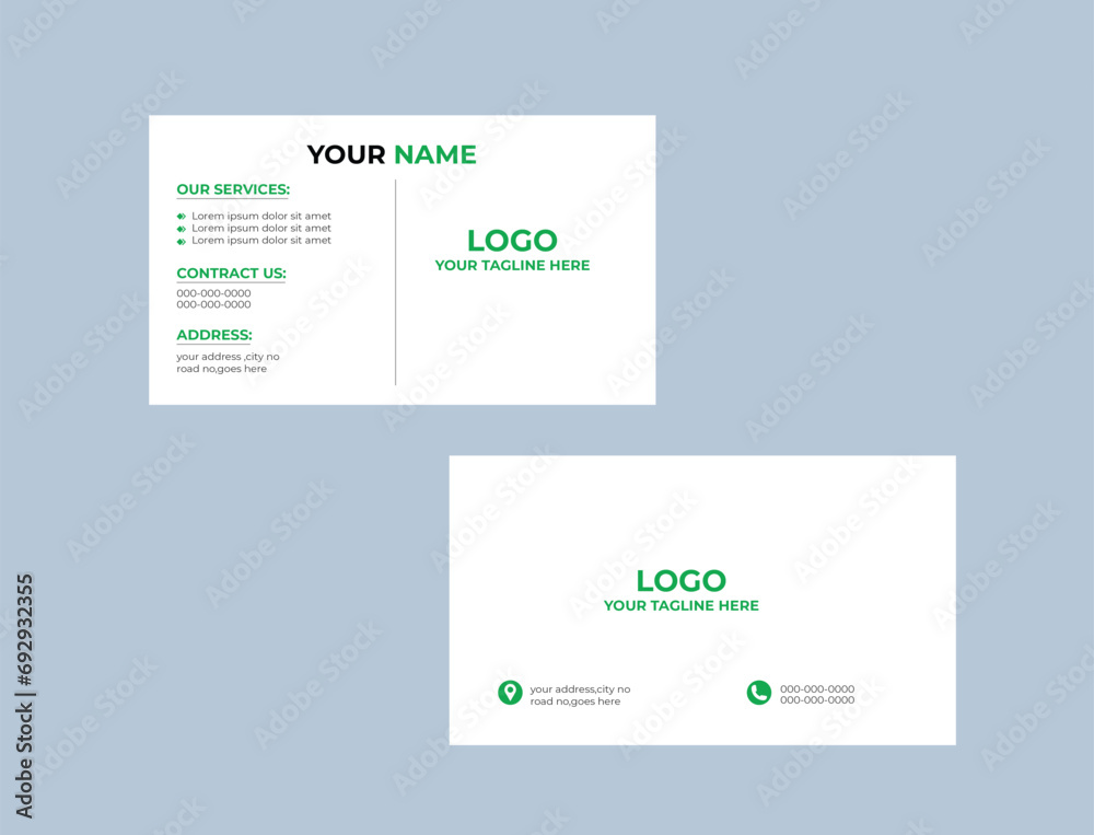 Luxury business card design template Double-sided creative business card template Clean professional business card template Creative and Clean Business Card Template