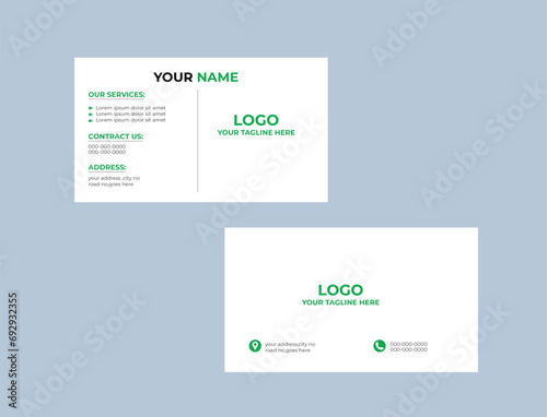 Luxury business card design template Double-sided creative business card template Clean professional business card template Creative and Clean Business Card Template