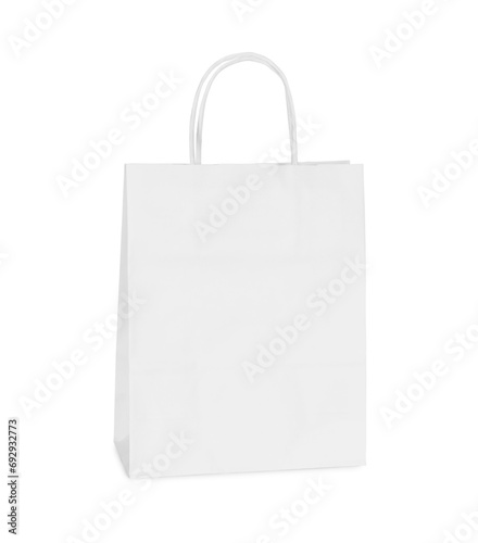 One light paper shopping bag isolated on white