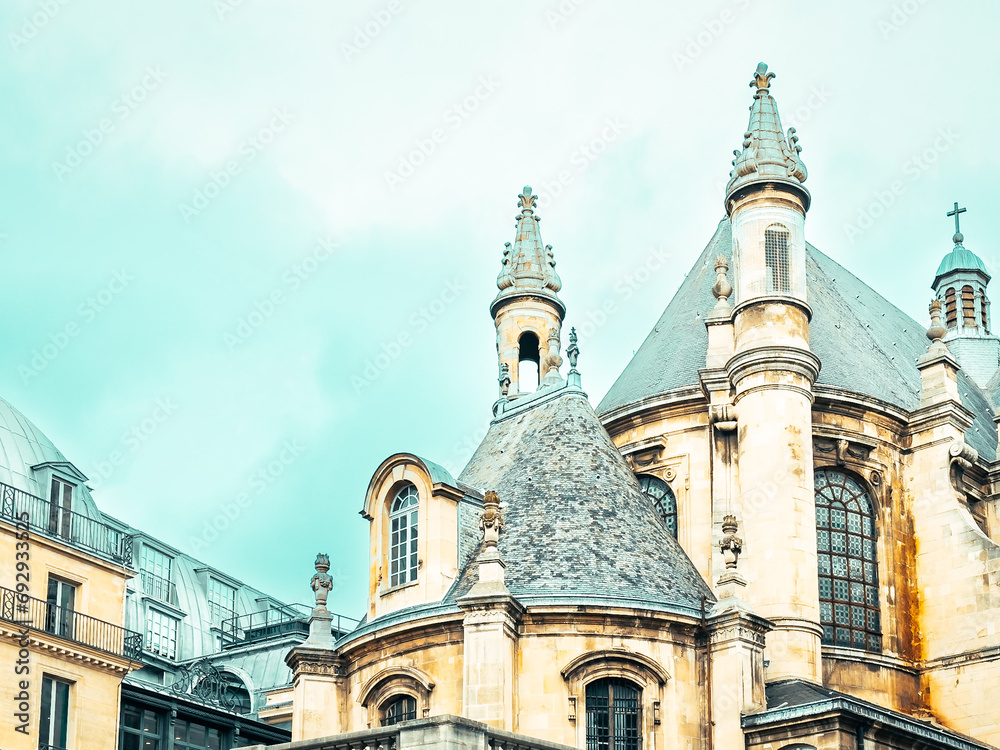 Traditional Cathedral building in Paris, France 