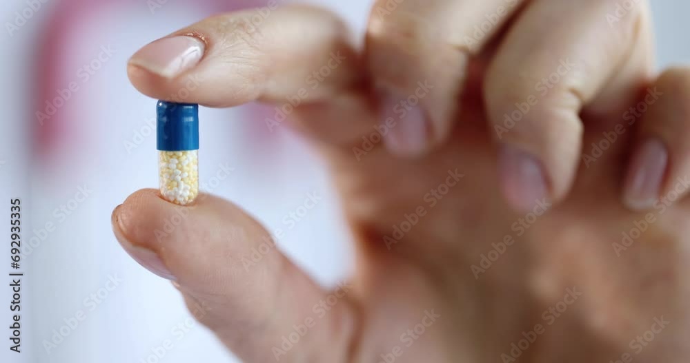 Doctor is holding medical capsule. Medicines and their use concept Doctor is holding medical capsule. Medicines and their use concept
