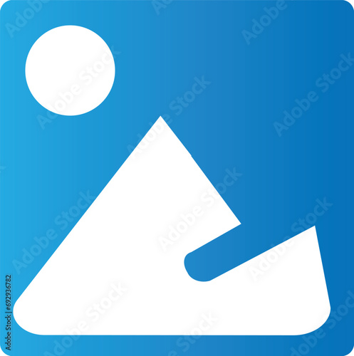 Blue gradient gallery, photography and photo icons.