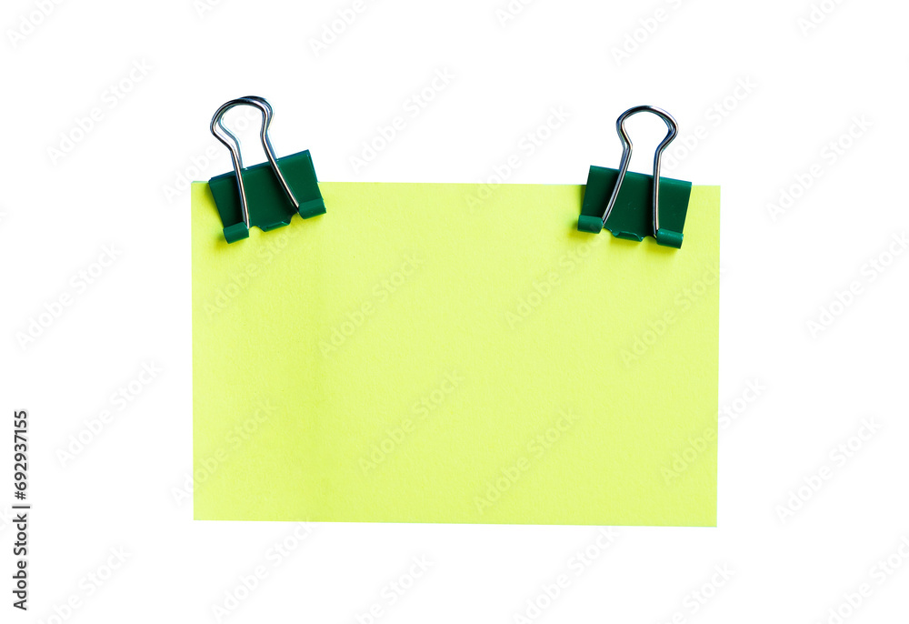 green paper clip isolated for notes green paper clip isolated for notes
