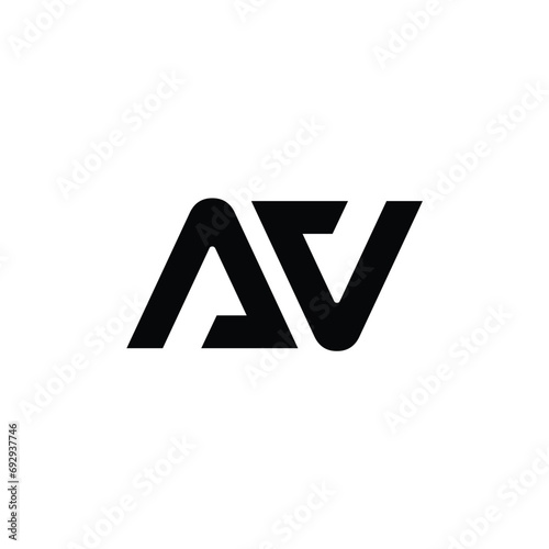 Initial Letter AV VA Logo Design Monogram Creative Modern Sign Symbol Icon. AV VA vector file EPS photo
