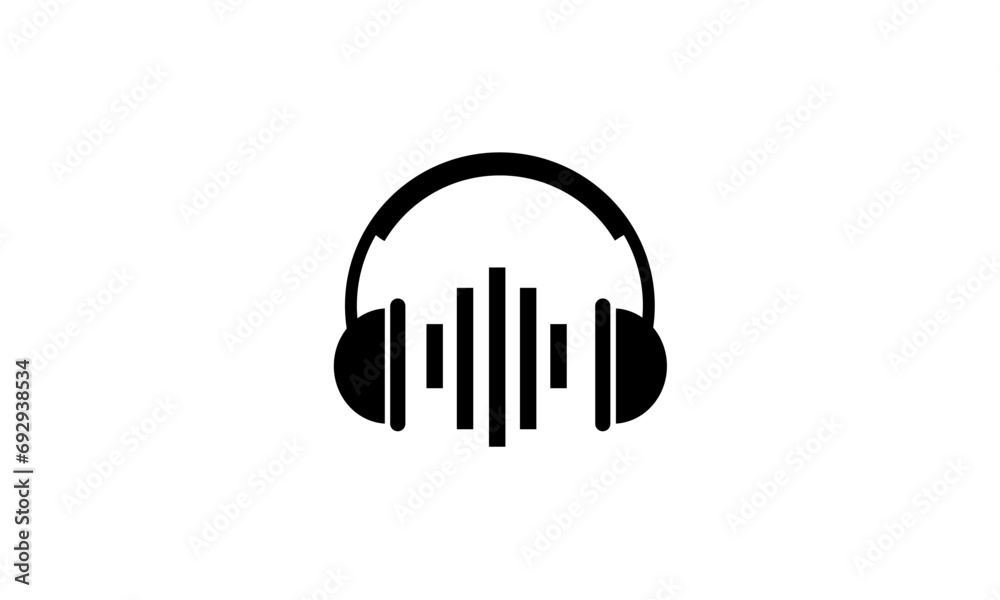 headphones icon on white background headphones icon on white background