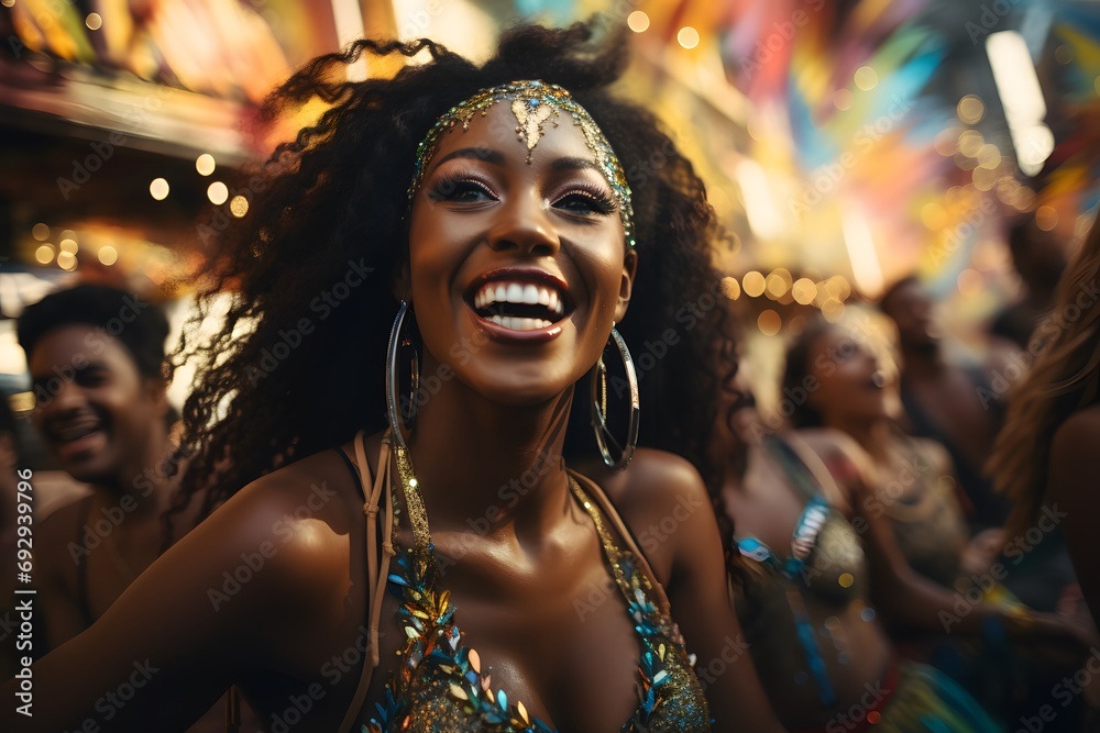Vibrant Samba Parade in Rio: Colorful Carnival Celebration