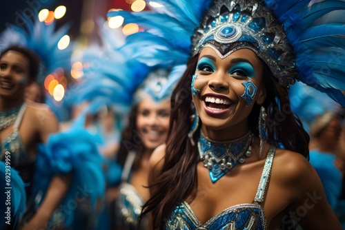Dynamic Group of Samba Dancers Unleash their Energy