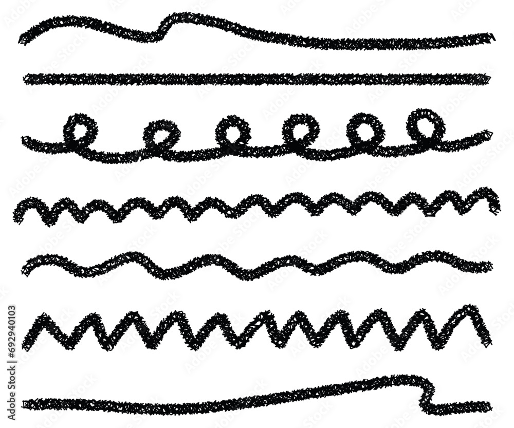 Fototapeta premium 手書きの線 装飾の線セット