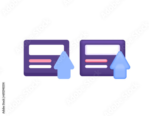 up to date news. breaking news. news site that is always updated. cool symbol with an upward arrow. 3d icon. minimalist flat style and 3d style icon design concept. graphic elements. vector
