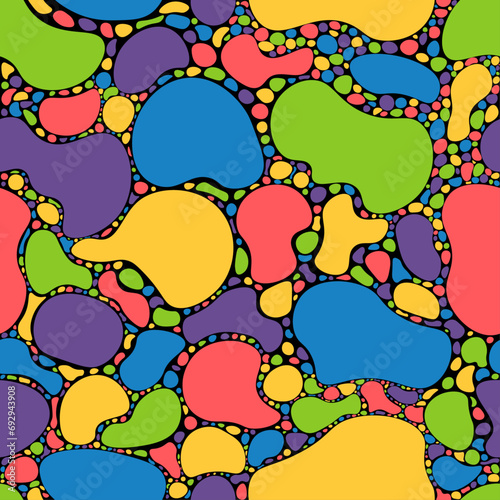 rock seamless pattern, abstract liquid-shaped elements, organic shapes, multicolor, background, wallpaper	