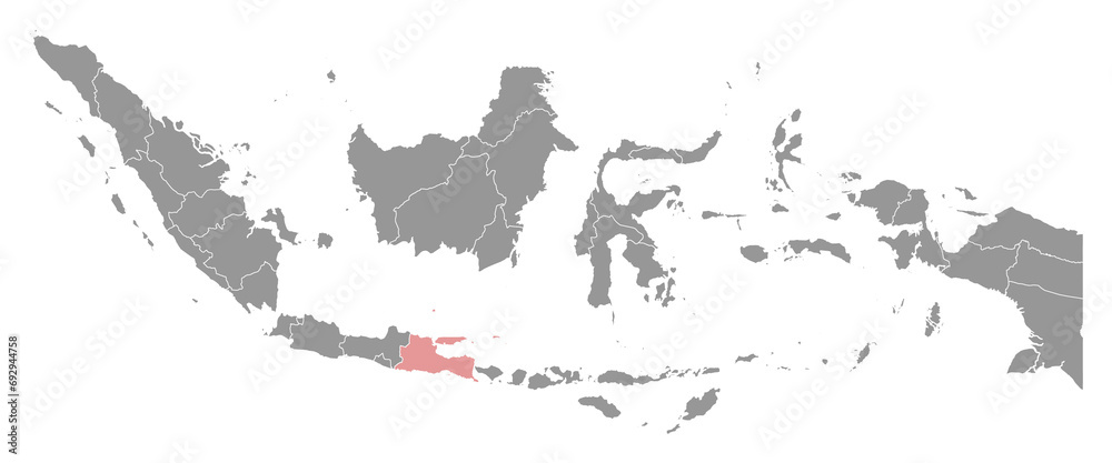 East Java province map, administrative division of Indonesia. Vector illustration.