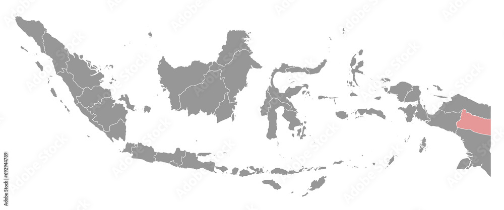 Obraz premium Highland Papua province map, administrative division of Indonesia. Vector illustration.