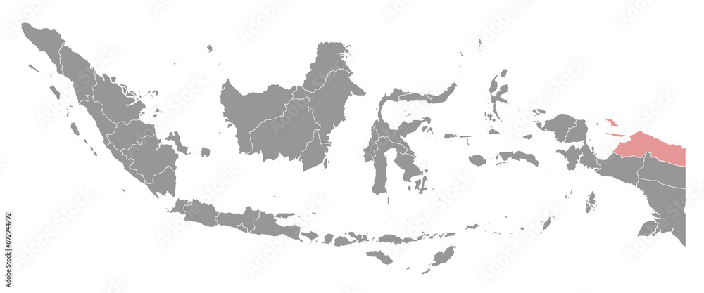 Papua province map, administrative division of Indonesia. Vector illustration.