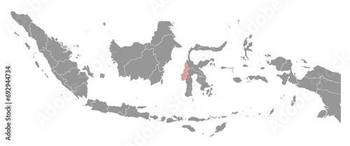 West Sulawesi province map  administrative division of Indonesia. Vector illustration.