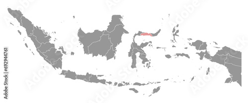 Gorontalo province map, administrative division of Indonesia. Vector illustration. photo
