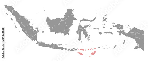 East Nusa Tenggara province map, administrative division of Indonesia. Vector illustration.