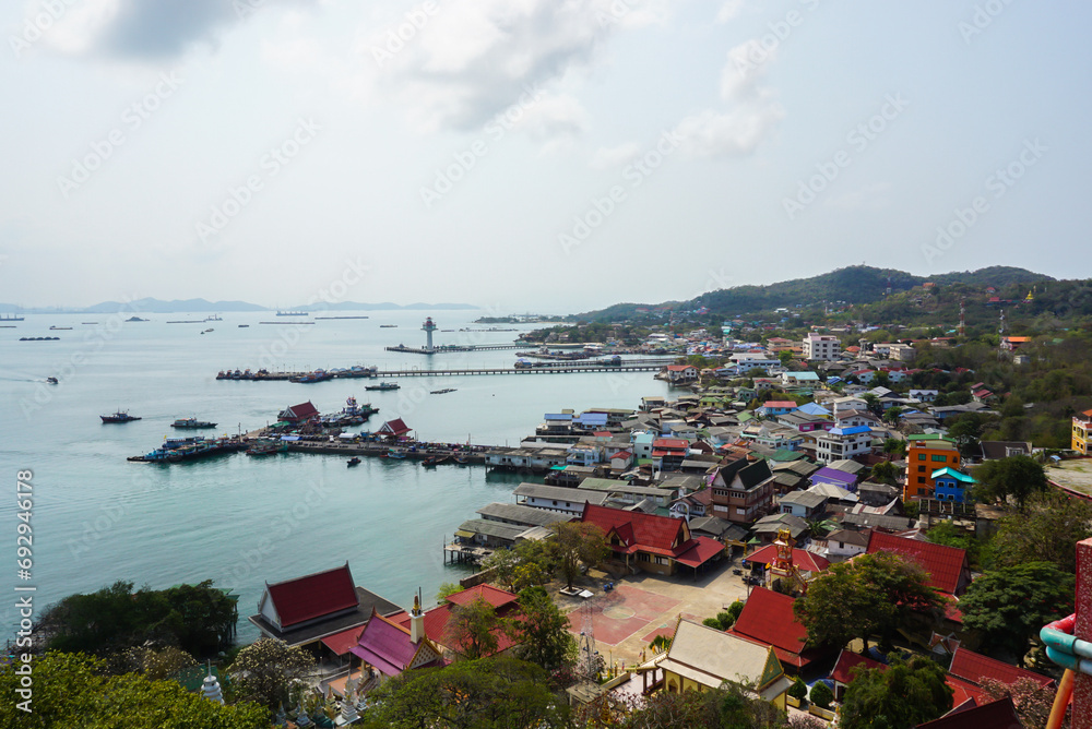 Angle from the mountain, sea and sky Koh Sichang, Chonburi, Thailand. The beauty of nature. Relaxation on Koh Sichang and sea view. Angle from the mountain, sea and sky Koh Sichang, Chonburi, Thailand. The beauty of nature. Relaxation on Koh Sichang and sea view.
