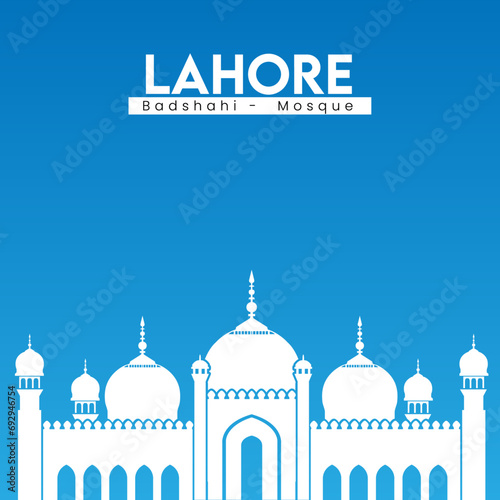 badshahi mosque vector illustration photo