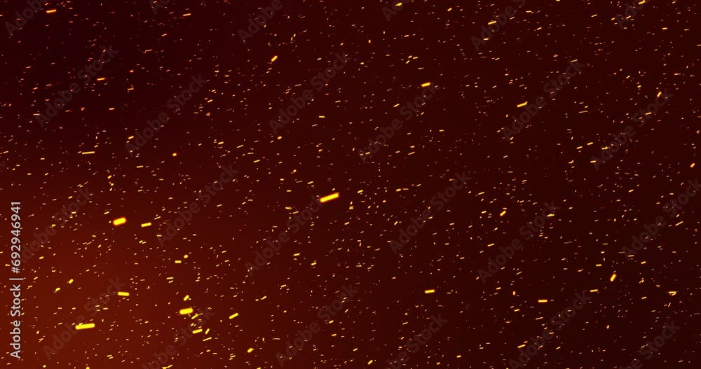 4K Cinematic fire dust particle flames moving randomly. Glittering ...