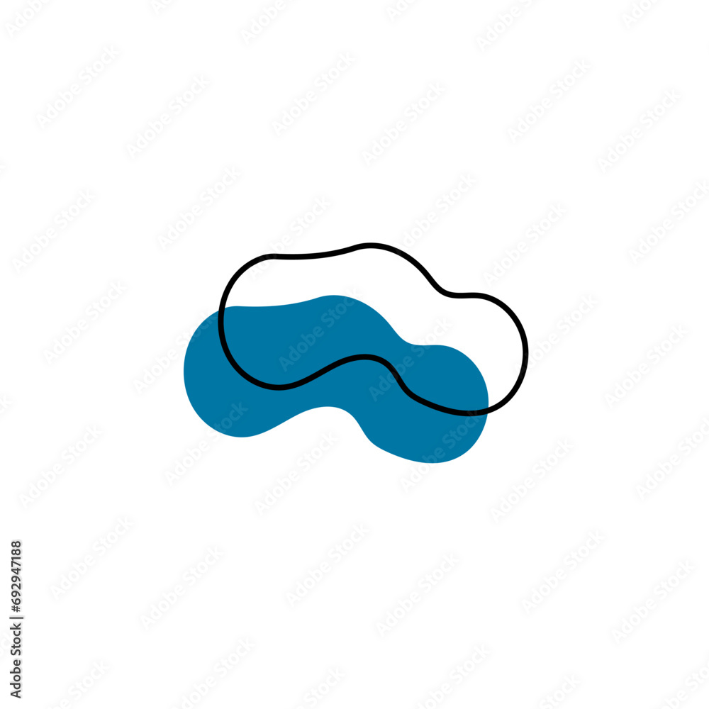 set of blob elements hand drawn vector texture
