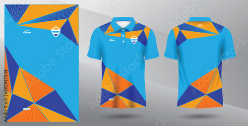 blue and yellow sublimation polo sport jersey design