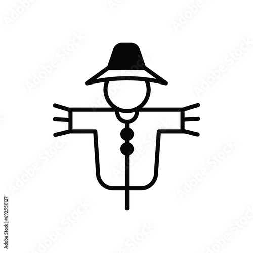 scarecrow icon with white background vector stock illustration