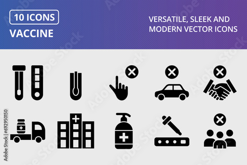 Vaccine Glyph Icons Set photo