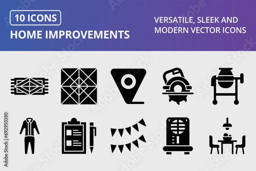Home Improvements Glyph Icons Set