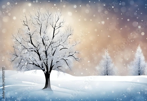 winter landscape with trees and snow © MUHAMMADSHEERAZ