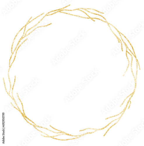 Gold circle vine frame