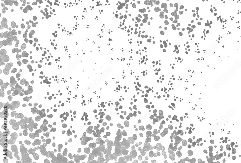 Light Silver, Gray vector background with bubble shapes.