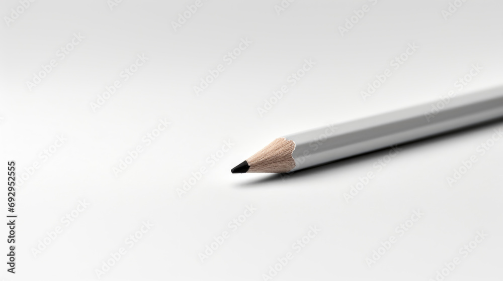 Extreme close-up of a simple, unadorned pencil on a blank sheet of paper. Extreme close-up of a simple, unadorned pencil on a blank sheet of paper.