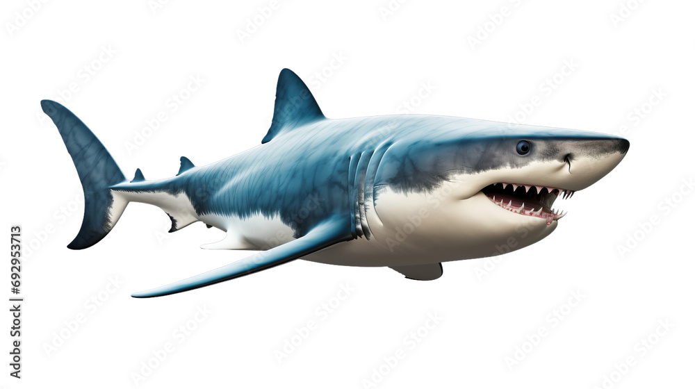 Naklejka premium side angle view shark isolated transparent background png
