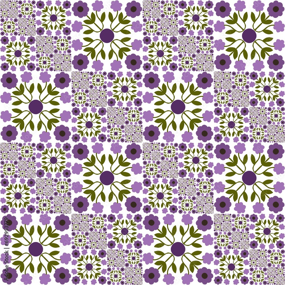 Violet seamless floral pattern for textile printing Violet seamless floral pattern for textile printing