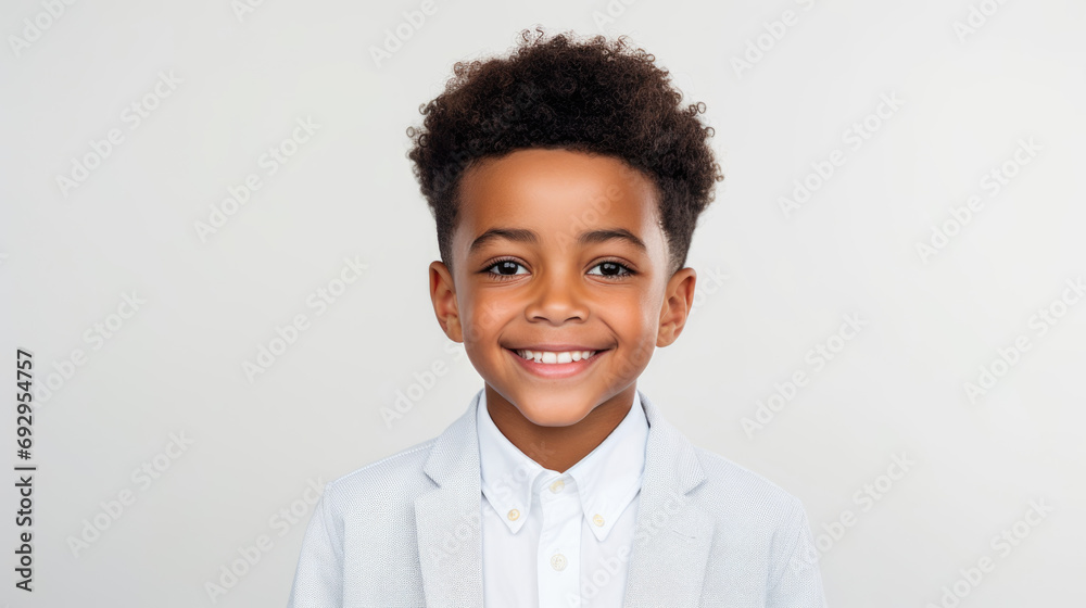 Portrait of a Young african american boy on a clean white studio background Portrait of a Young african american boy on a clean white studio background