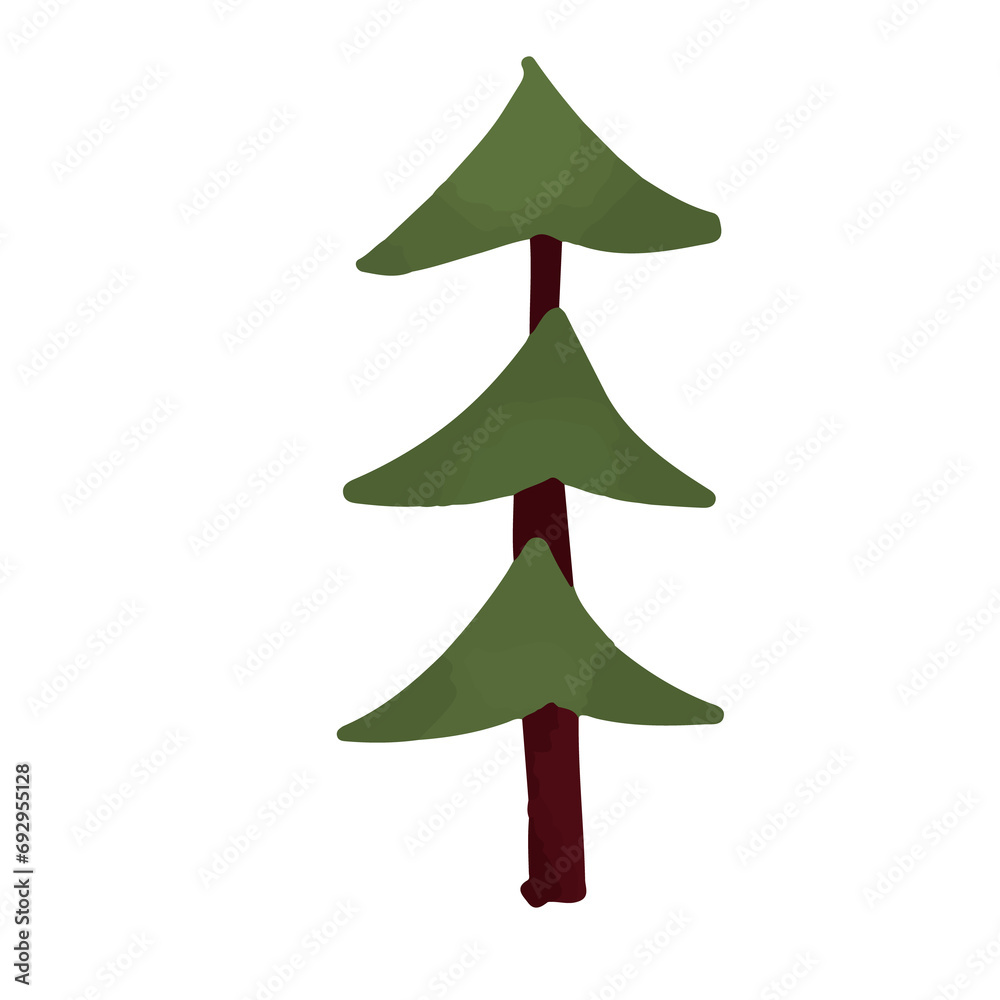 Obraz premium cute sparse pine tree
