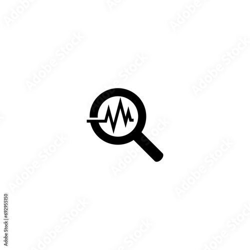 Live Search icon. Heart rate icon isolated on white background